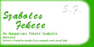 szabolcs fekete business card